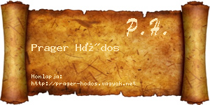 Prager Hódos névjegykártya